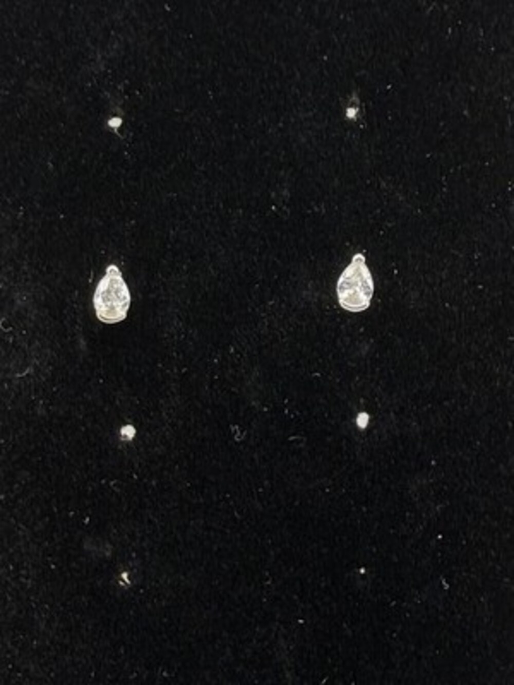 Vintage Signed IBB CN 925 Sterling Silver Pear Cut CZ Stud Earrings